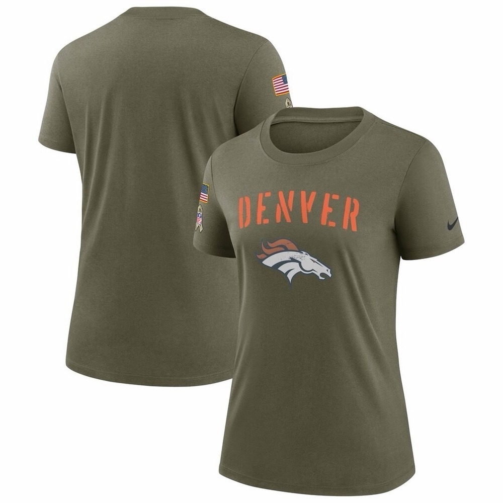 Nike Denver Broncos Salute To Service T-shirt Women's Size L Large Olive Green